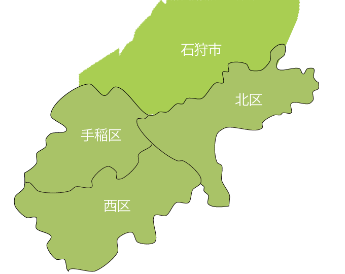 北海道地図（札幌市北区・西区・手稲区・石狩市）